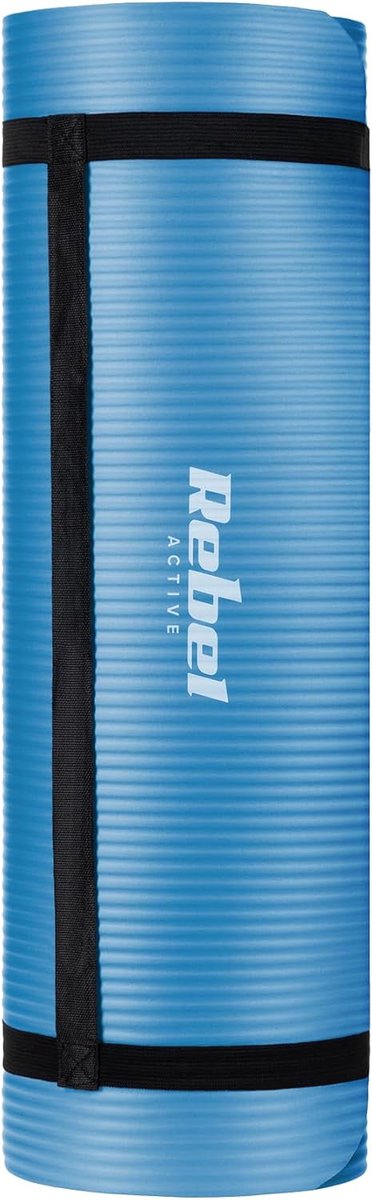 Yogamat - Fitnessmat Pilatesmat - Sporten Thuis - Antislip NBR Materiaal - 183x61 cm - Blauw van Yogamat — afbeelding 5