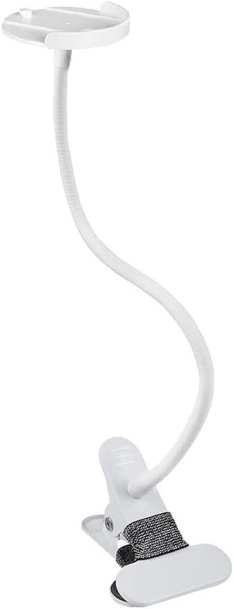 Babyfoonhouder Klemarm - Monitorhouder Baby - Baby in de gaten - Flexibele Zwanenhals - 15 inch Arm - Wit