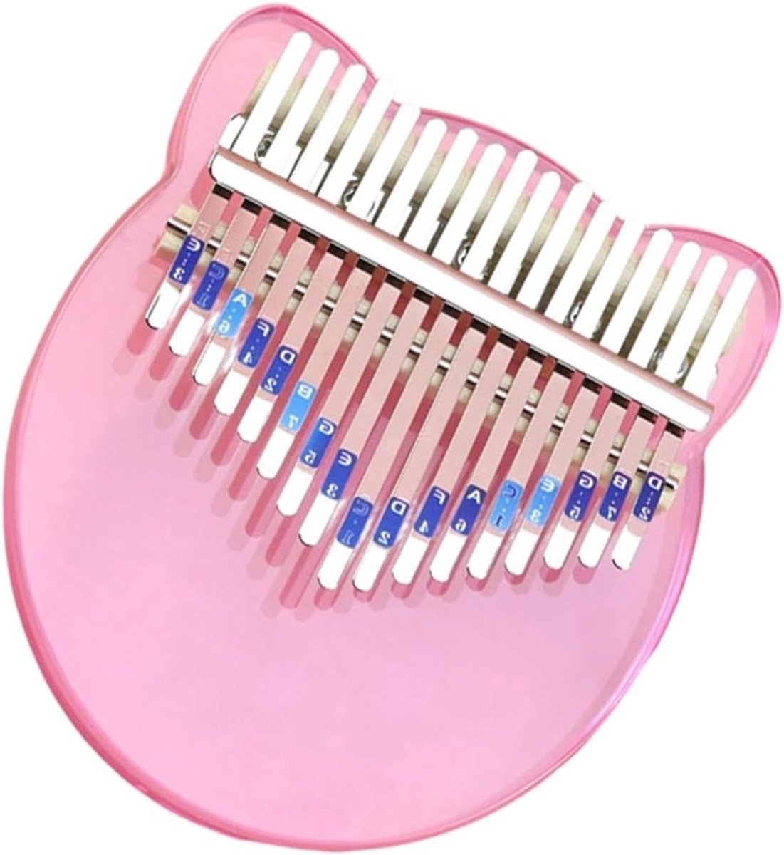 Duimpiano Kalimba - Muziek instrument - Muziek maken - Gegraveerde toetsen - 17 noten - Roze Transparant