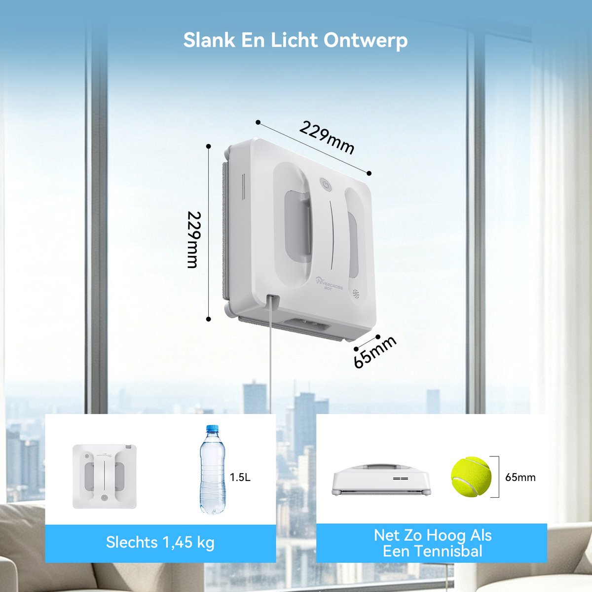 EVERCROSS BOT Robot Ramenwasser met 4 Sproeiers & Waterpomp, Automatische Glasreiniger voor Ramen met en zonder Kader, Tot 60 m² thumbnail 6