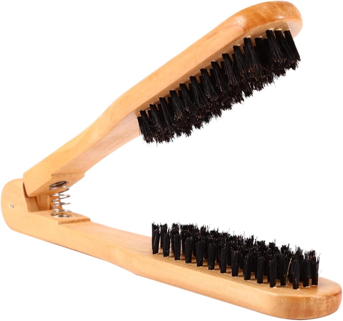 Dubbele Borstels Kam - Haarstyler Kam - Haar Stijlen - Houten Handvat - 21.5 x 13.8cm - Niet gespecificeerd