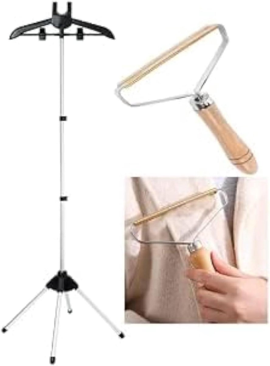 Kledinghanger Stomer - Stoomrek Kleding - Kreukels Verwijderen - 360 Graden Draaibaar - 160 cm Hoog - Grijs