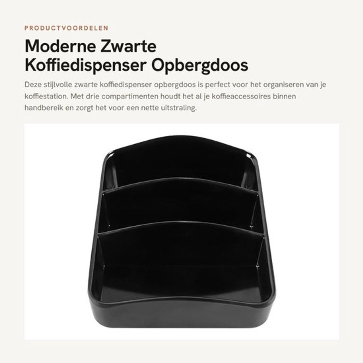 Koffiedispenser Opbergdoos - 3 Compartimenten - Drankorganizer - Suiker/Melk/Servetten - Koffiebaraccessoires - Duurzaam Materiaal