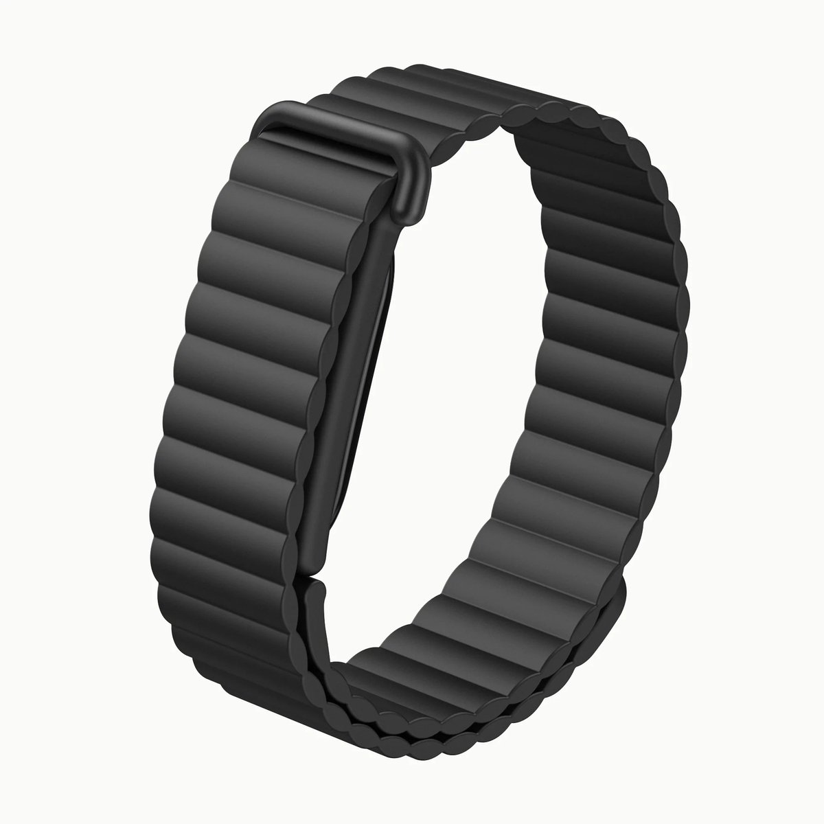 Strap-it Siliconen magnetisch bandje geschikt voor Fitbit Air - Zwart