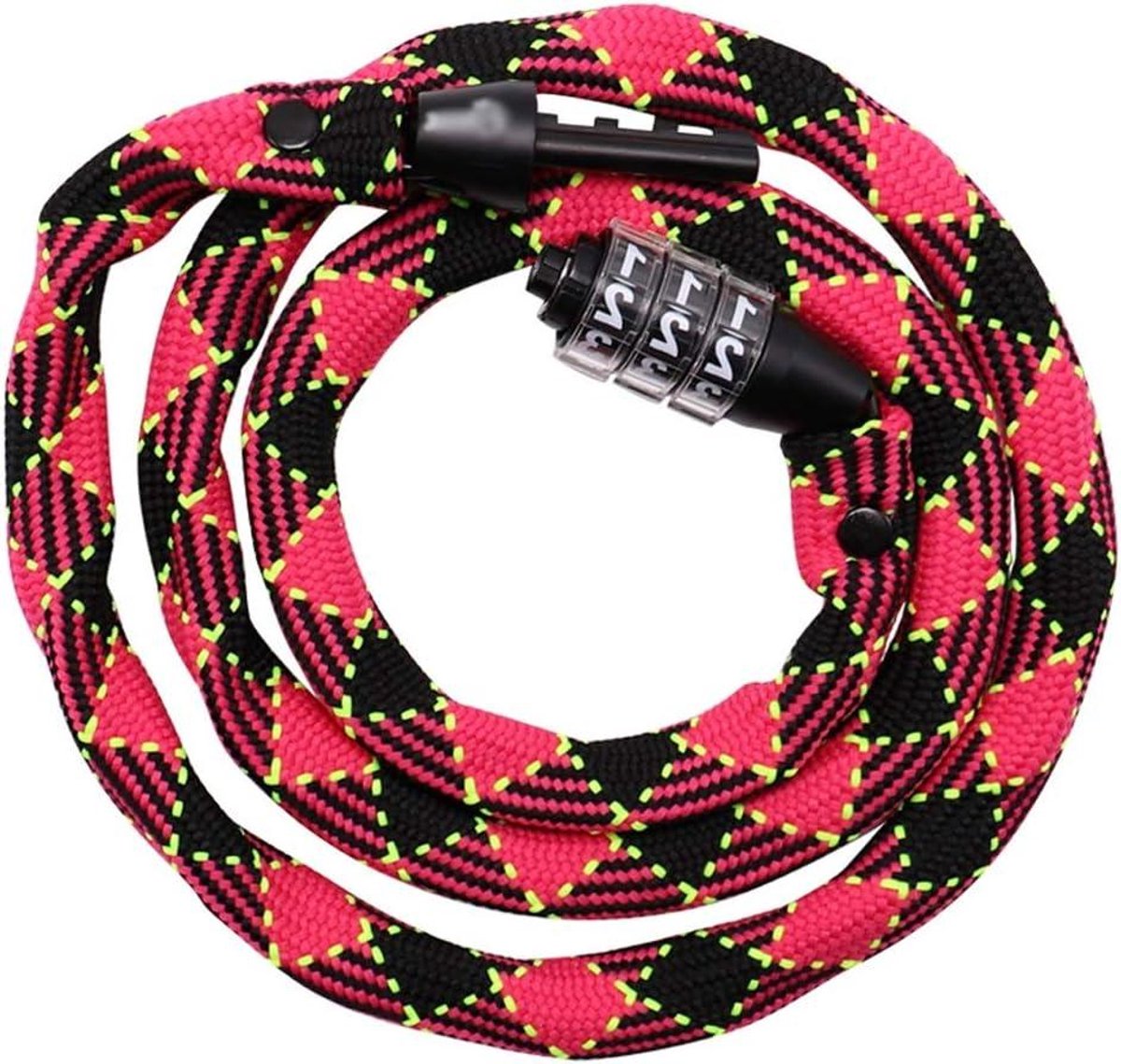 Fiets Ketting Slot - Beveiliging Sluiting - Diefstal Voorkomen - 3-Cijferige Code - 120 cm Lang - Rood