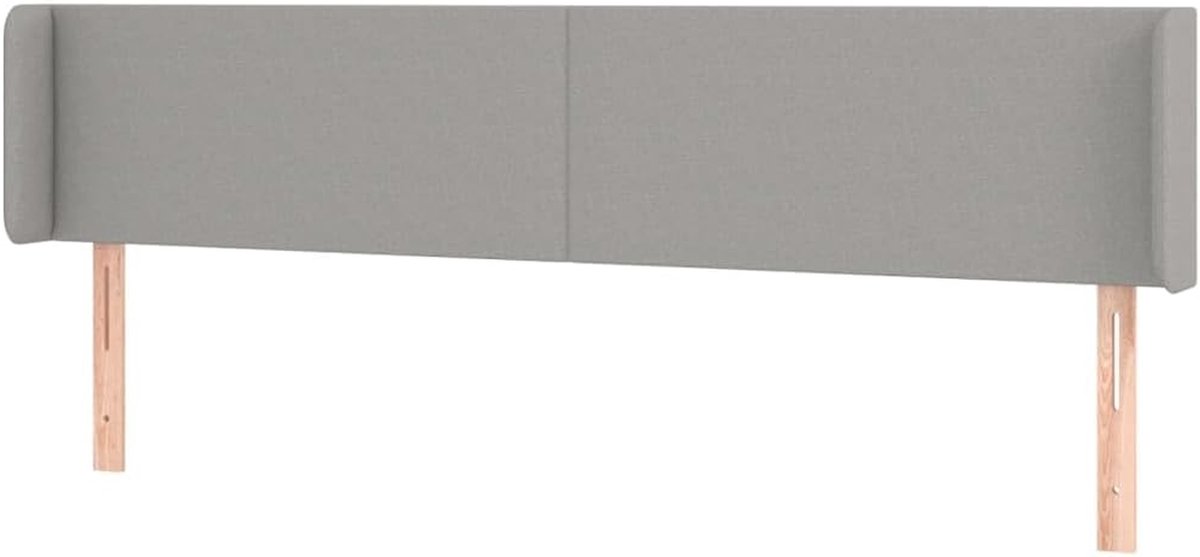 Hoofdbord met randen - Bedombouw hoofdeinde - Slaapkamer aankleden - Verstelbare hoogte - 203x16x78/88 cm - Lichtgrijs