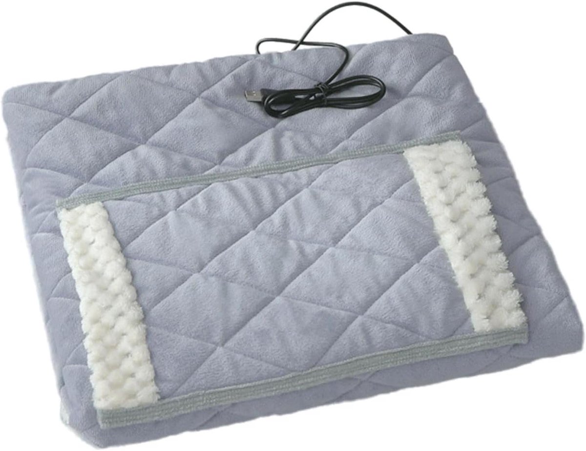 Verwarmde Deken Auto - Elektrische Deken - Warm Blijven - Zelfregulerende Temperatuur - 60 x 80 cm - Grijs