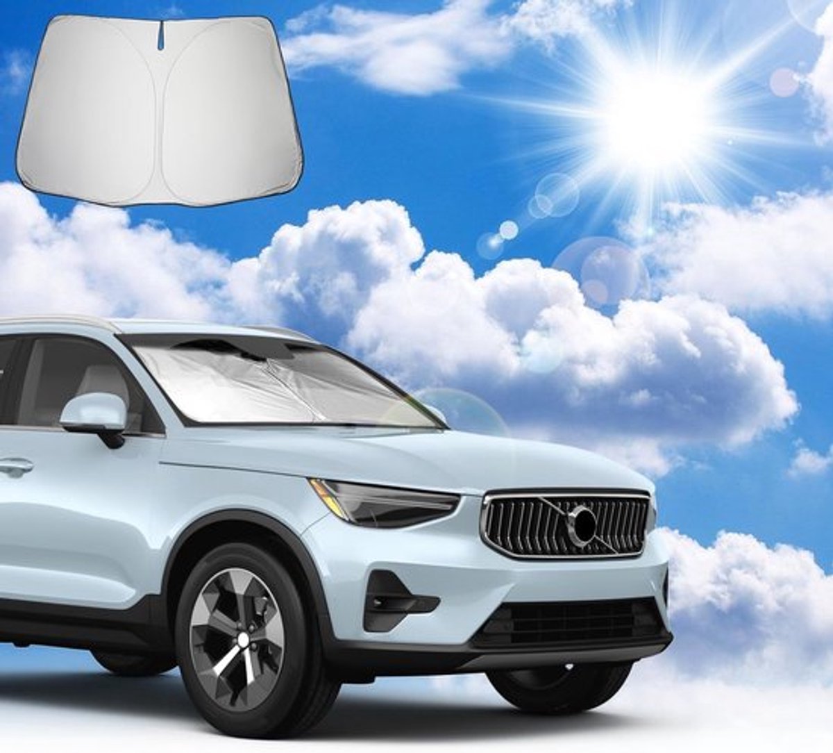 Zonnescherm voor Volvo XC40 2018-2023 - UV Bescherming, Opvouwbare Voorruit Bedekking, Auto Accessoires voor Zomer en Bescherming tegen Hitte