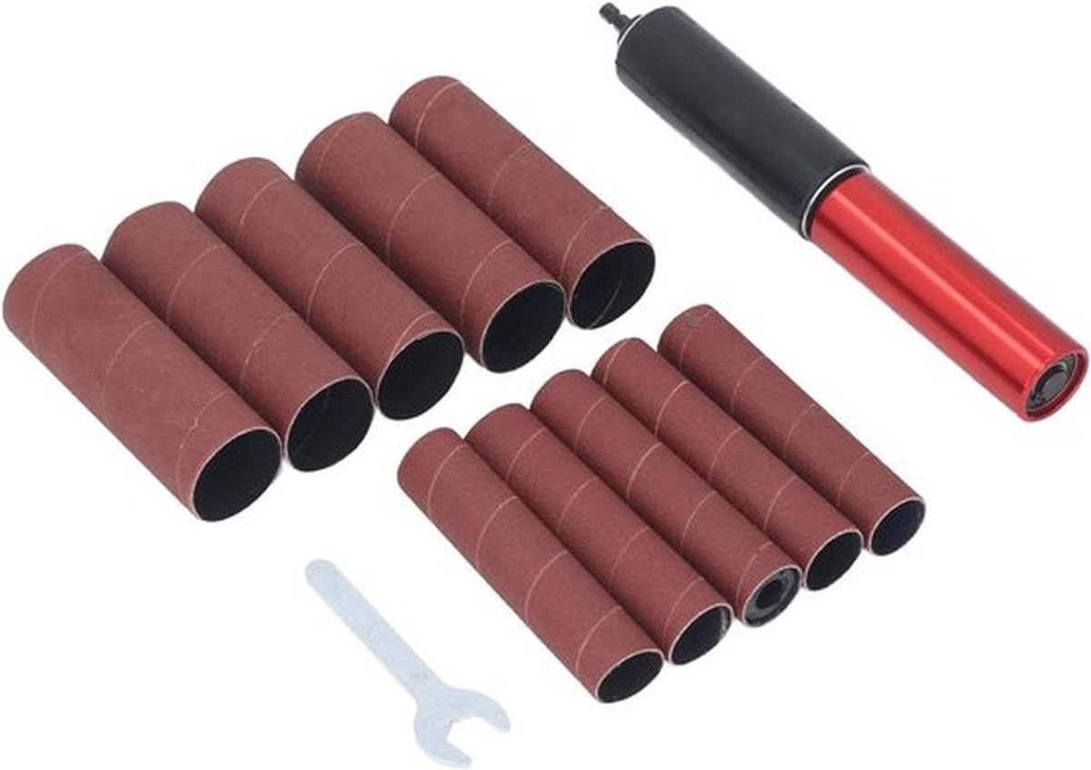 Schuurtrommelset met Doorn van Aluminiumlegering voor Hout en Metaal - Schuurdoorn Trommel Schuurmachine - Boorpers Spindel Schuurmouwen - Adapter Spindel-schuurmachinesuite