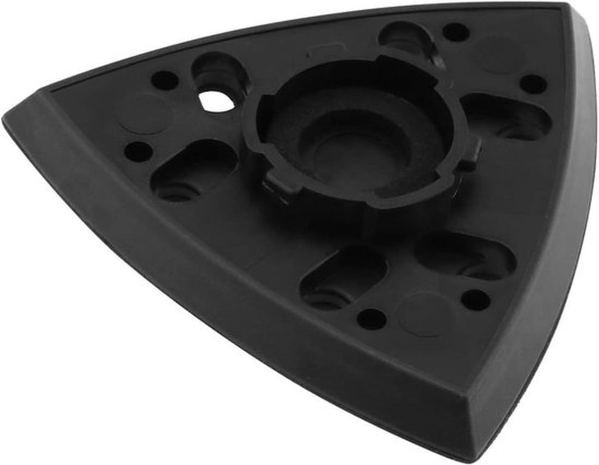 1 stuk driehoekige schuurplank - schuurplaat met klembevestiging - ideaal voor fijn schuurwerk - driehoekige vorm - hoge schuurprestaties - geschikt voor diverse schuurmachines - compact formaat - 90x90x90mm - zwart