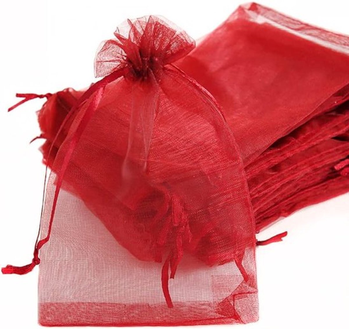 - Organza zakjes om te vullen - Cadeauzakjes - Trekkoord - Festival - Party - Bruiloft - Snoepzakjes - Sieradenzakjes - Lavendel - 13 x 18 cm - Wijnrood 100 stuks.