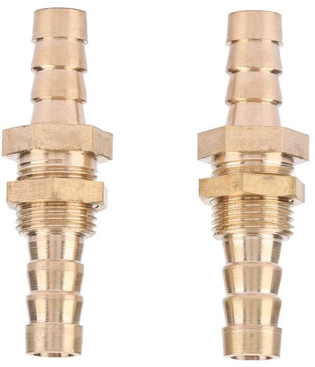 Messing Buisfitting - Slang Koppelaar - Duurzaam en Betrouwbaar - 6 mm - Adapter - Geschikt voor Buisverbindingen - 2 Stuks