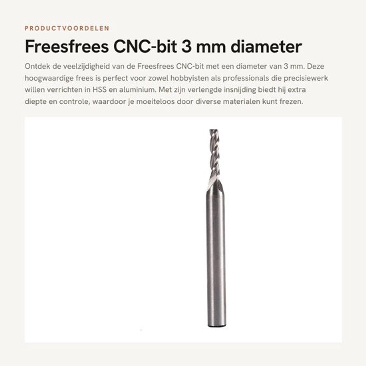Freesfrees 3 Snijder - Freesbitset - HSS - Schachtdiameter 6 mm - Fluitlengte 19 mm - Totale lengte 63 mm - Duurzaam en slijtvast - Freesbit