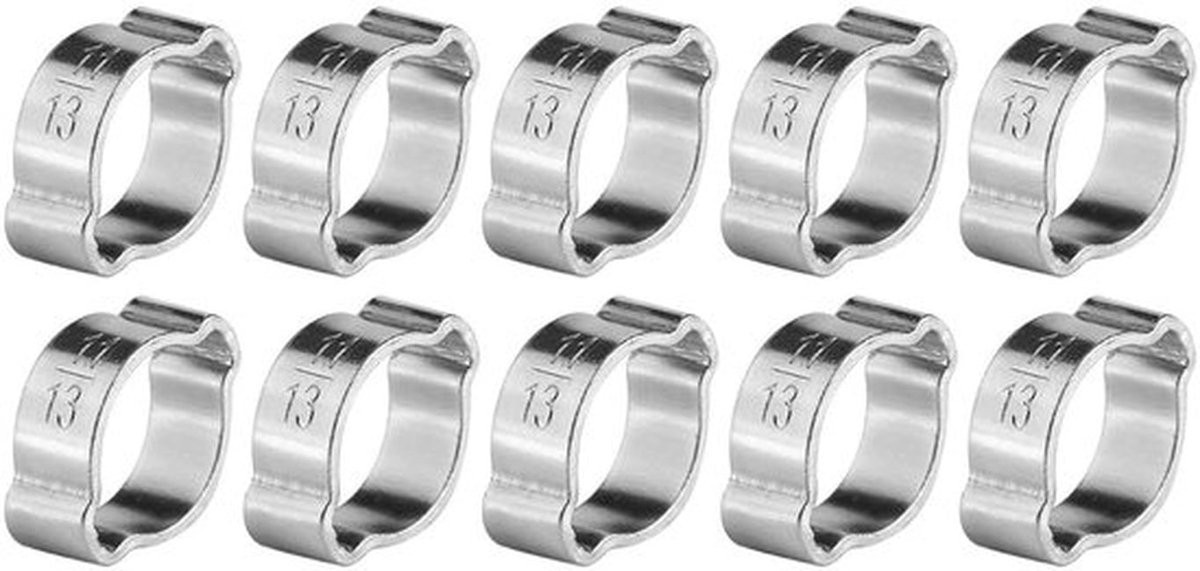 Slangklemmen 10 Stuks - RVS Slangklemmen - Dubbele Oren - 5-23mm - Zink Geplateerd - Hoge Hardheid en Duurzaamheid - Slangklem