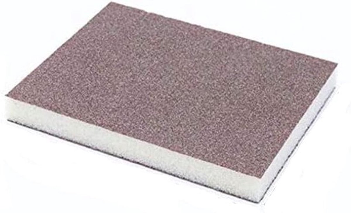 Schuurblok - Flexibel - Schuurpapier - 180 Grit - Blok Spons - Nat en Droog - Hout, Muur (Grijs)