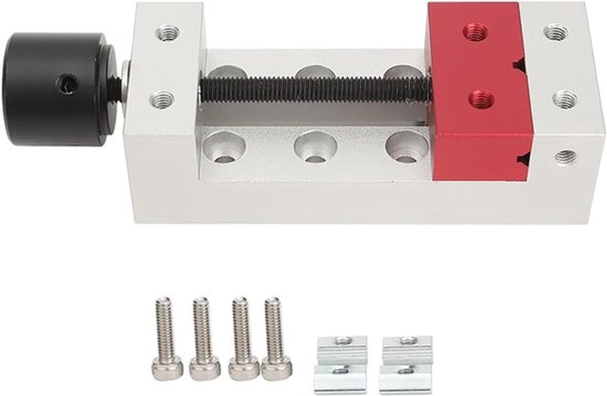Mini aluminium vlakke tang met 50 mm klemcapaciteit, precisie schroefspindel en accessoires voor boren en werkbanken