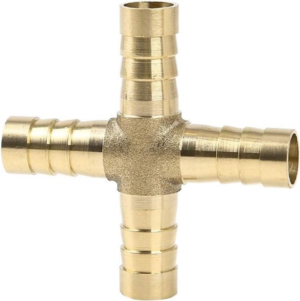 Messing Slang Staart Barb Fitting Kruisfitting 10mm - Water Gas Olie - Pijp Connector - Automotive Geschikt voor - Messing - 4 Manieren