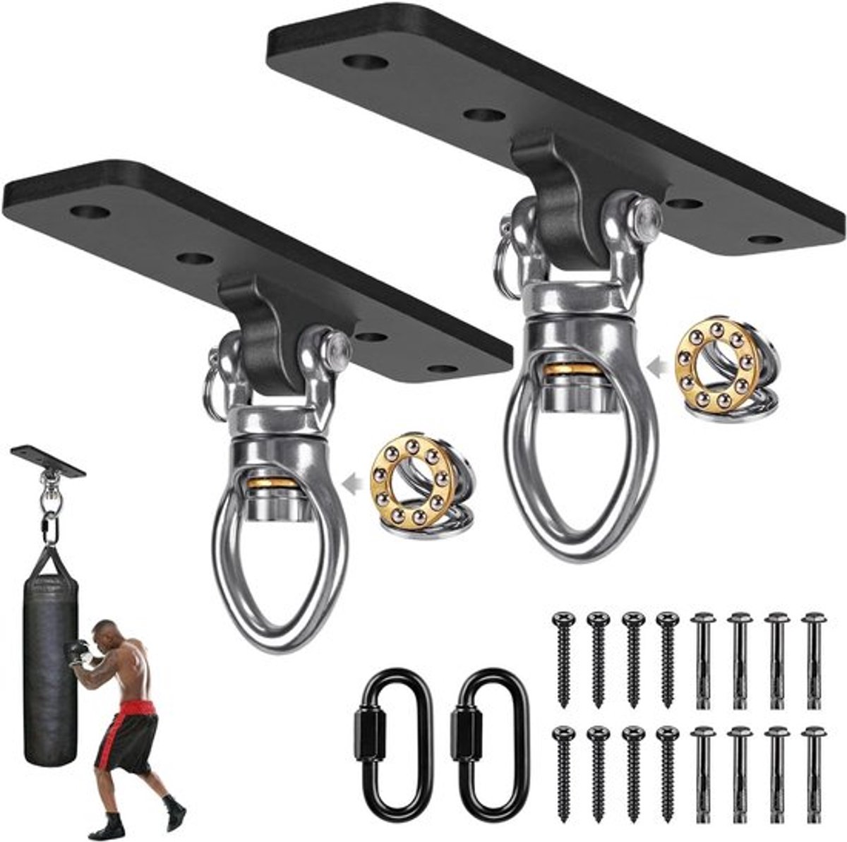 Zware Wandbeugel voor Bokszakken, Verstelbare Steun voor Thuisgym, Ideaal voor Kickboksen en Muay Thai (2 Stuks)