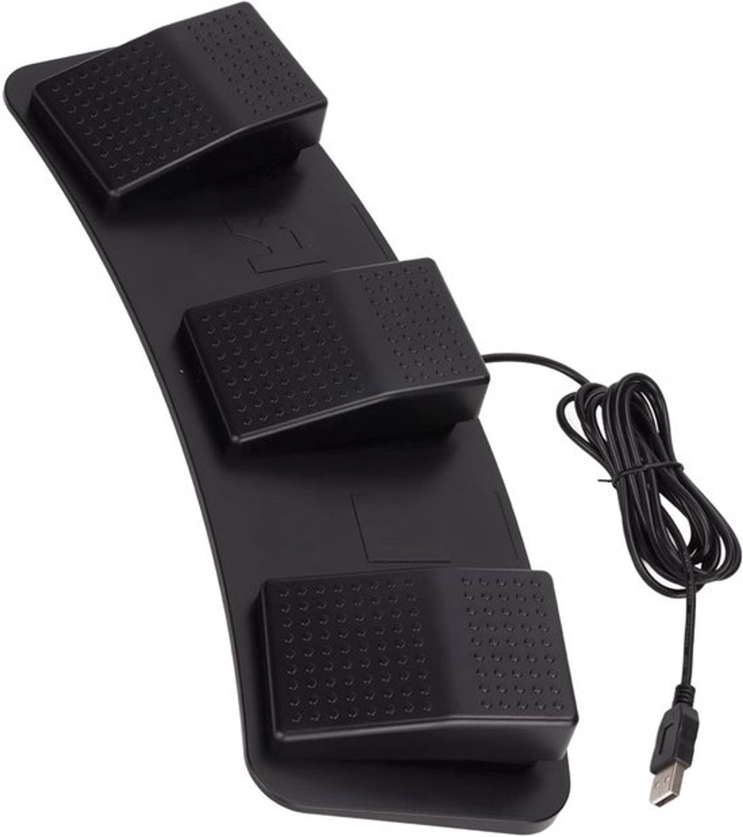 Ergonomisch Drievoudig Voetpedaal met USB Aansluiting voor Gaming en Muziek, Brede Pedalen voor Gemakkelijk Gebruik