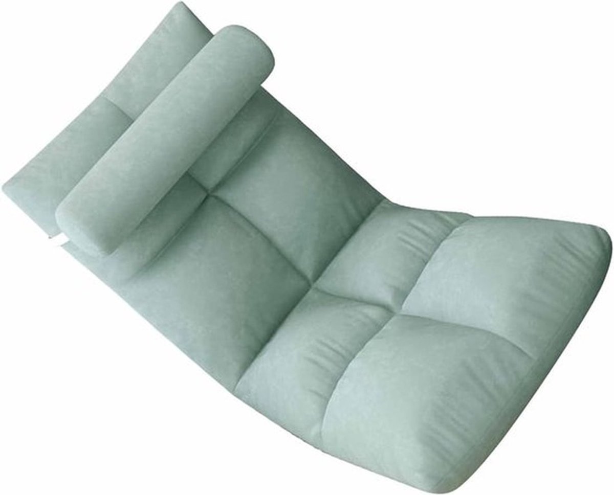 Opvouwbare chaise ligstoel met 5 verstelbare posities voor thuis - Pluizige zitzak voor woonkamer en slaapkamer - Luie bank in pauwblauw