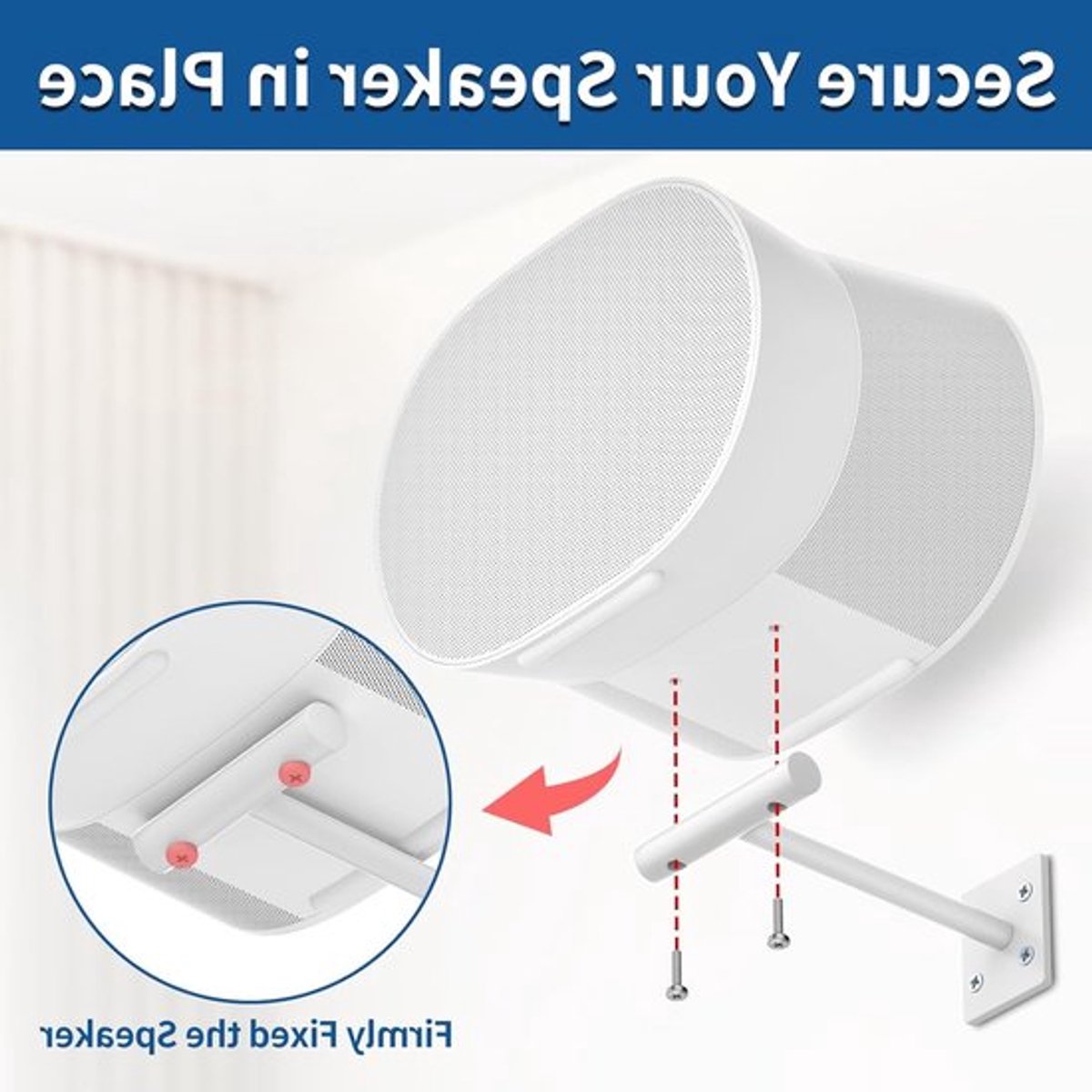 Dinghosen Speaker Houder voor Wandmontage van Sonos Era 300 - Metalen Beugel voor Ruimtebesparing, Eenvoudige Installatie en Stevige Ondersteuning voor Geluidssystemen, Wit