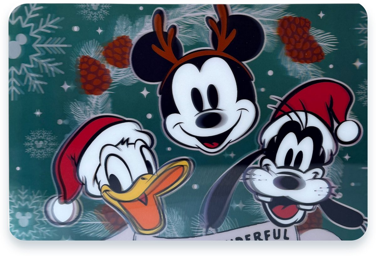 Disney – Mickey Mouse Kerst placemats – Set van 4 – 45 x 30 cm – Holografisch 3D-Effect – Mickey, Donald en Goofy