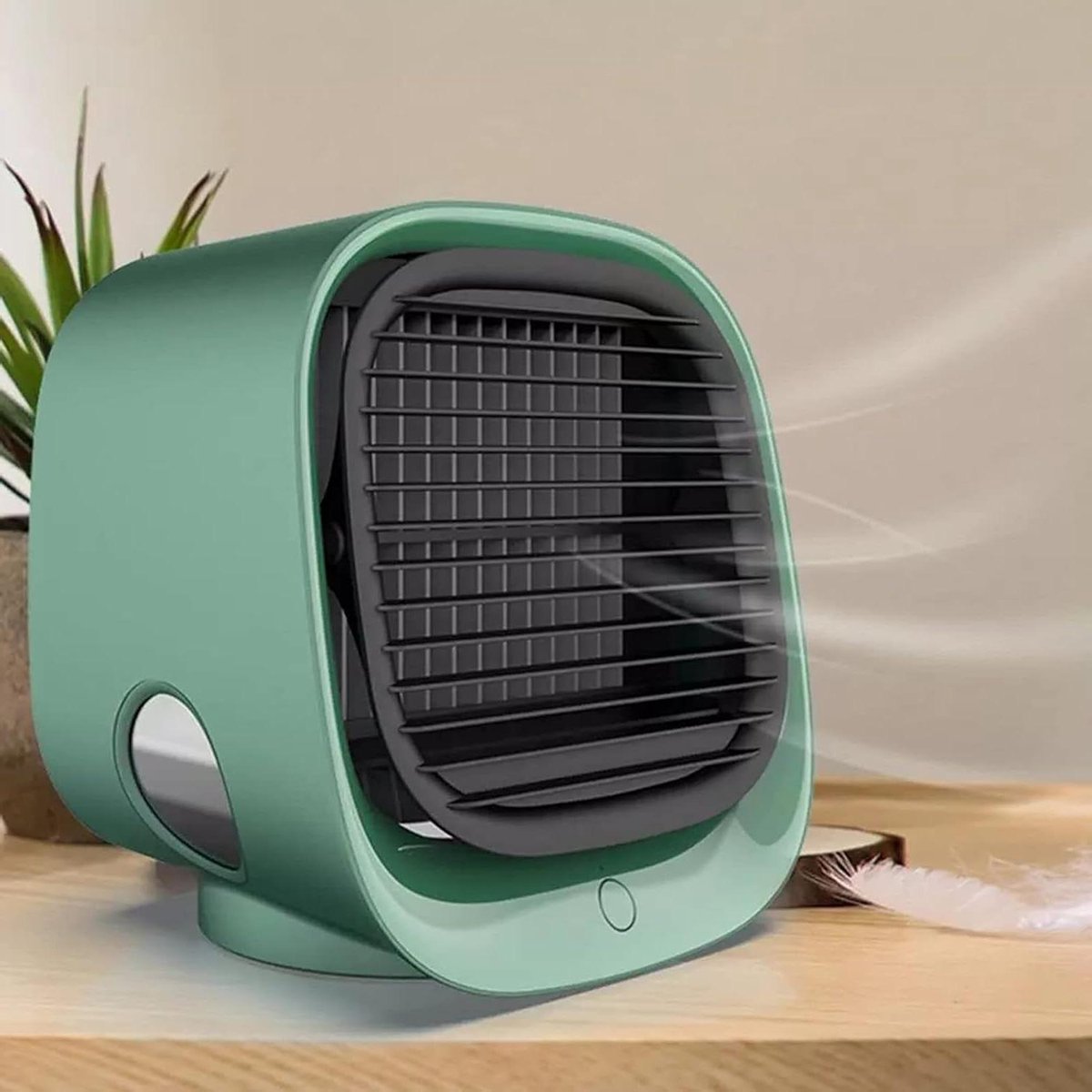 Draagbare Luchtkoeler - Mini Airco Ventilator - Persoonlijke Koeling - 4-in-1 Functie - 300ml Tank - Groen