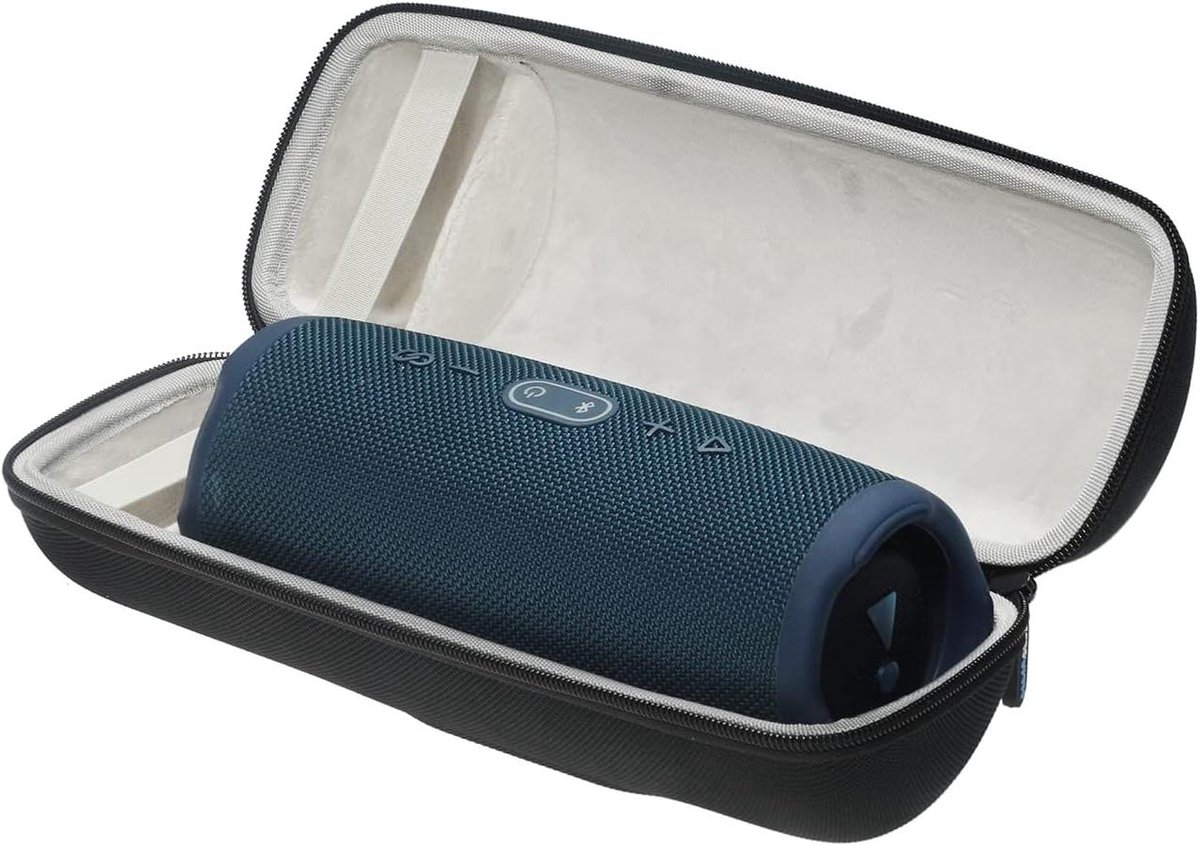 Beschermhoes Speaker - Draagtas Etui - Muziek Luisteren - Met Adaptervak - 22 x 10 x 10 cm - Zwart