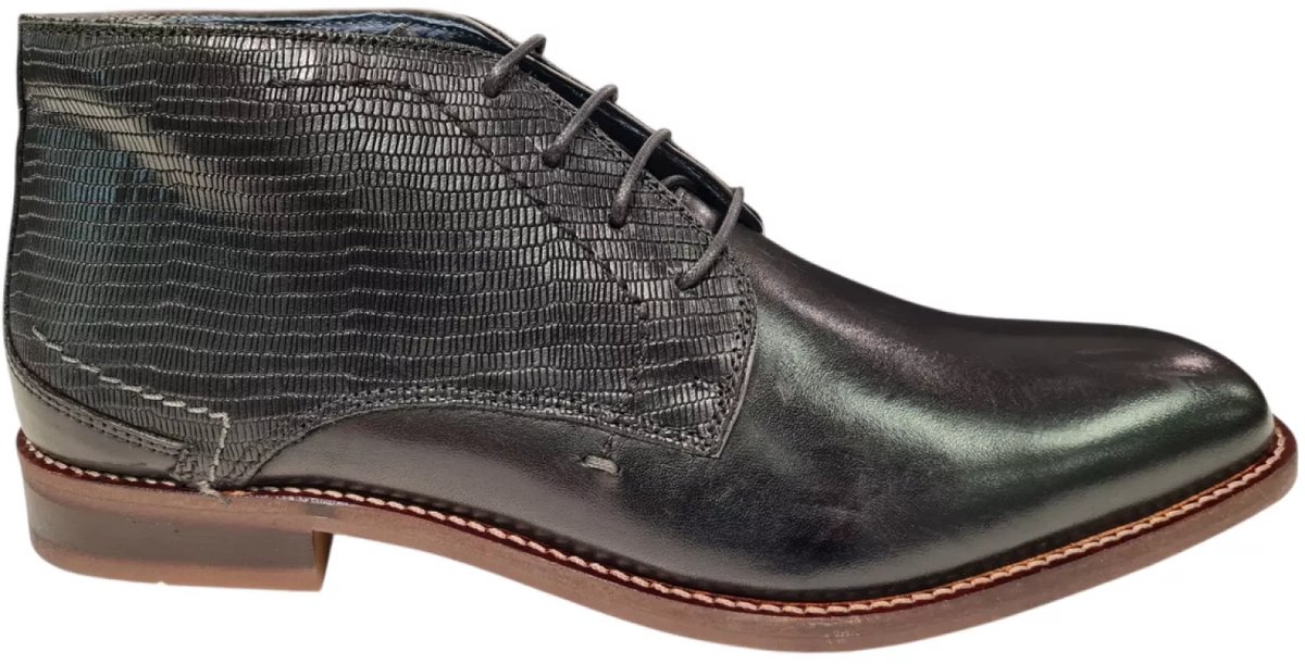 Oscar Bailey Combe Black Calf halfhoge nette schoen zwart maat 40 veters