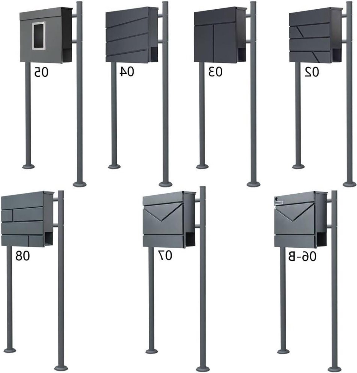 Brievenbus met standaard - Brievenbus staand - Post ontvangen - Verstelbaar ontwerp - 120 cm hoog - Antraciet