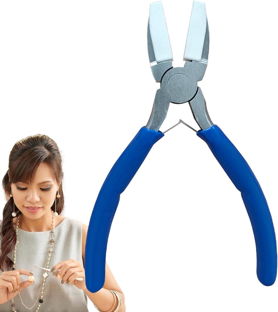 Nylon Kaaktang - Sieraden Tang - Draad Vormen - Beschermt Metaal - 13.3x8.5cm - Blauw Groen