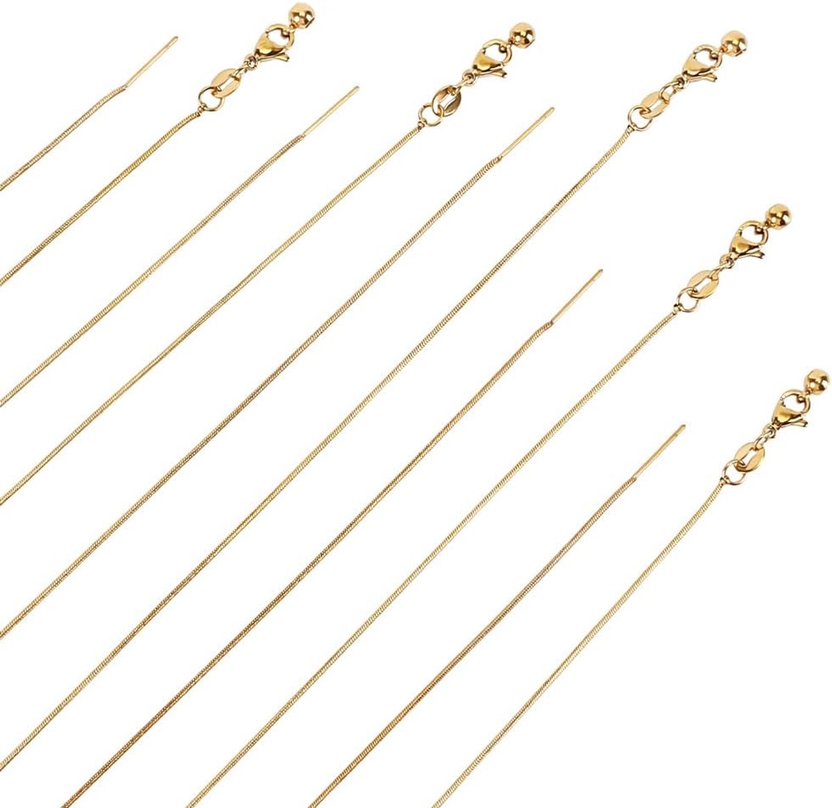 15 Stks Gouden Snake Sieraden Ketting voor Vrouwen, 50cm Lange Verstelbare Rvs Ketting Kettingen voor Sieraden Maken