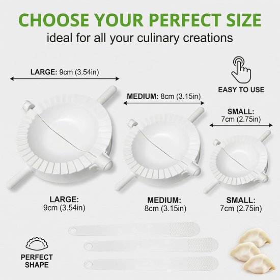 Gnocchi maker, dough press, 3 stuks 10 cm 8 cm 7 cm met 3 lepels ravioli vorm dumpling maker dumpling maker vorm voor ravioli gebakgereedschap — afbeelding 2