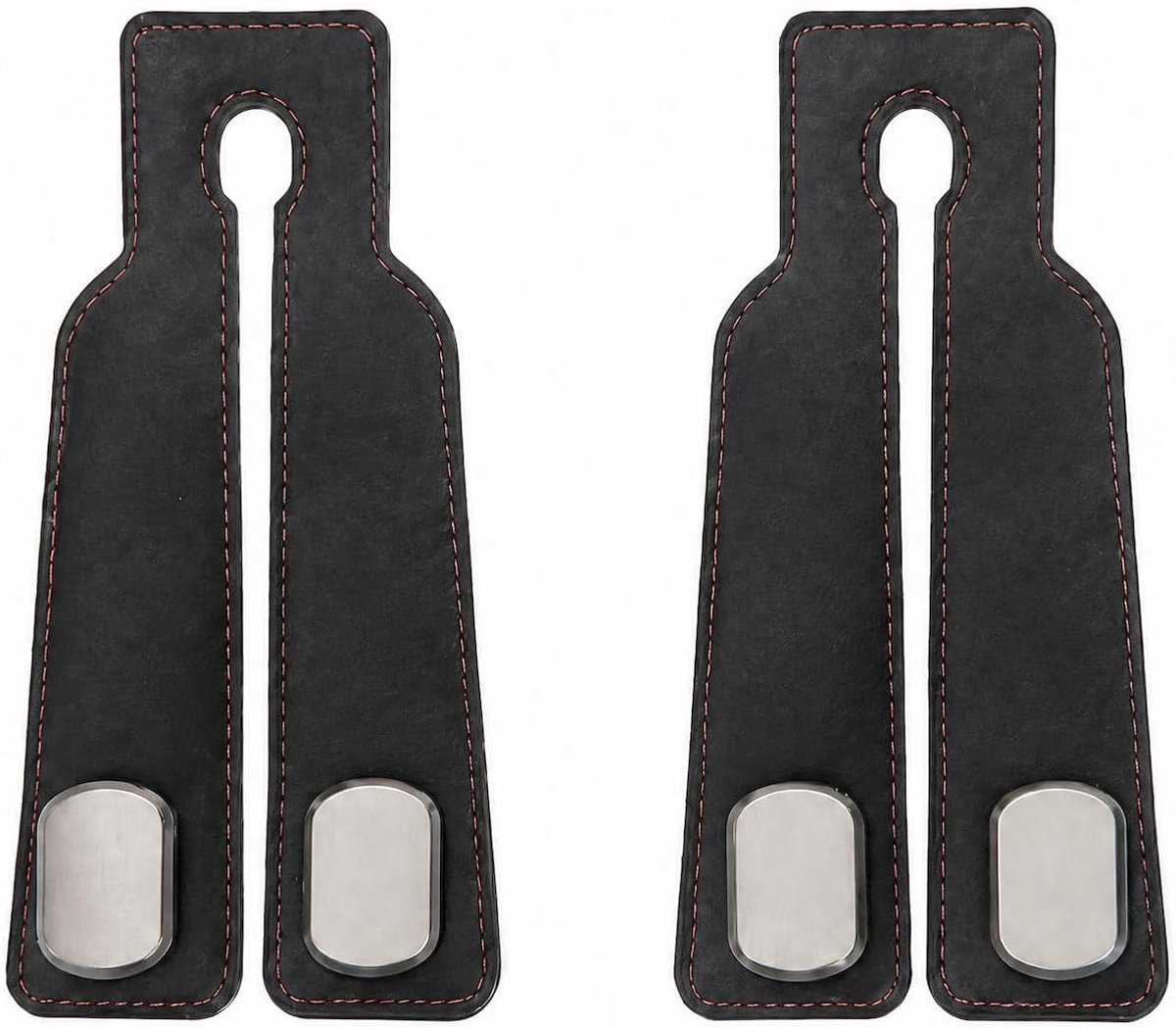 2 stuks autostoel dubbele haken rughaken, auto-opberghaken, haken achterbank, hoofdsteun, autohaken van leer, universeel, zakhaken voor de hoofdsteun van de auto, voor handtassen, paraplu's, tassen