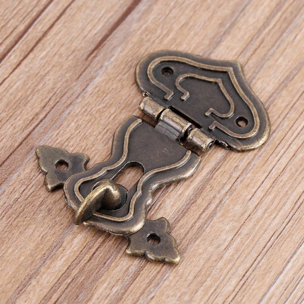 10 Stks Vintage Hasp Box Hasp Lock Latch Decoratieve Retro Brons Gegraveerde Ontwerpen Hasp Treasures Dozen Hasp Lock met Schroeven voor Houten Dozen Sieraden Doos en Card Box Kast Hardware