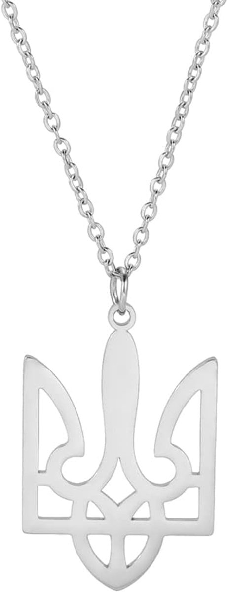 Trident Oekraïne Wapen Hanger Ketting Vlag Charm Oekraïne Symbolen Choker Patriottic Gift Oekraïne Souvenir Sieraden Meisjes Vrouwen Rvs