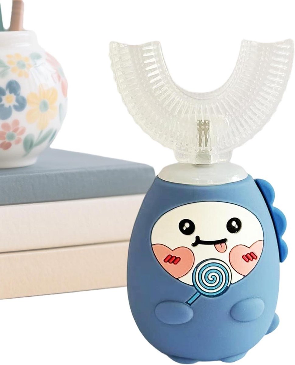 Elektrische Kinder Tandenborstel - U-vormige Borstel - Tanden Poetsen - 360 Graden Reiniging - 10.2 x 4 cm - Blauw