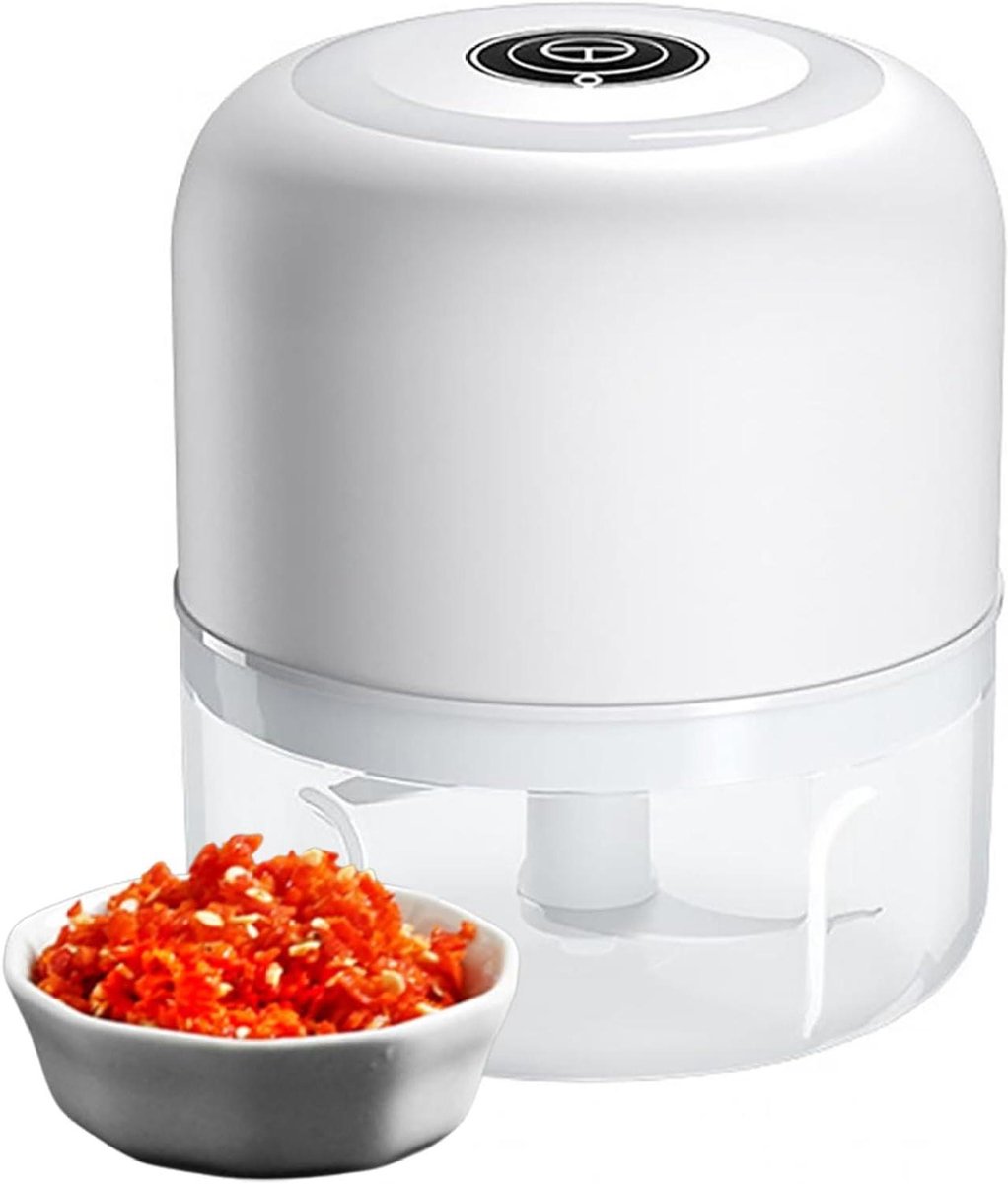 Mini Keukenmachine - Hakmolen - Snel Ingrediënten Snijden - USB Oplaadbaar - 100 ml - Wit