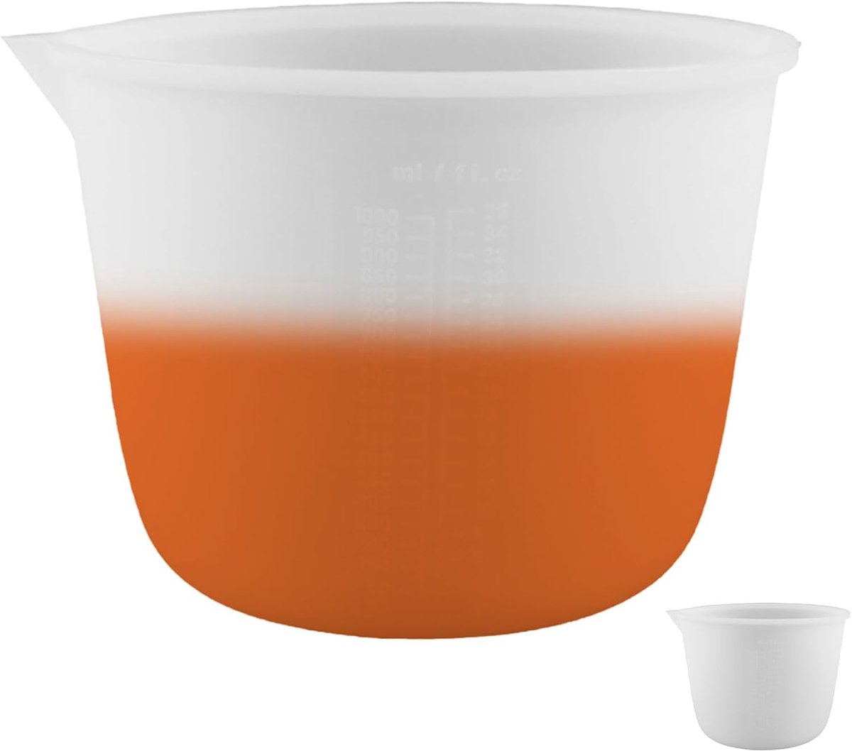 1000 ml siliconen beker, siliconen beker om te gieten, herbruikbare siliconen maatbeker, epoxyhars, anti-aanbakbeker voor gietvormen, doe-het-zelf handgemaakt, knutselen, gietvormen, knutselen