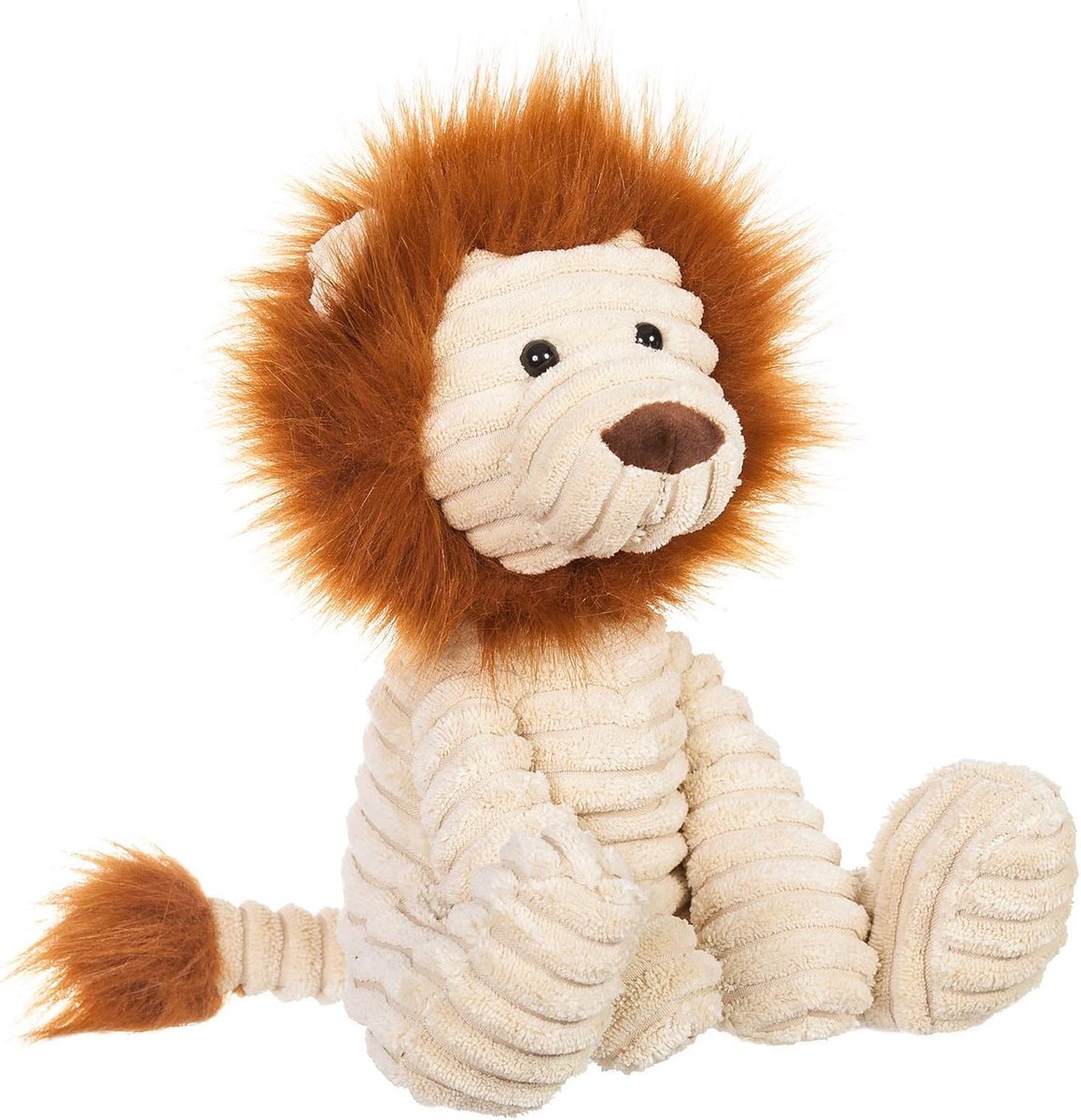 Pluche speelgoed, pluche speelgoed voor kinderen en baby's, pluizig knuffeldier om te spelen, cadeau en te knuffelen, gezellig knuffeldier, corduroy leeuw