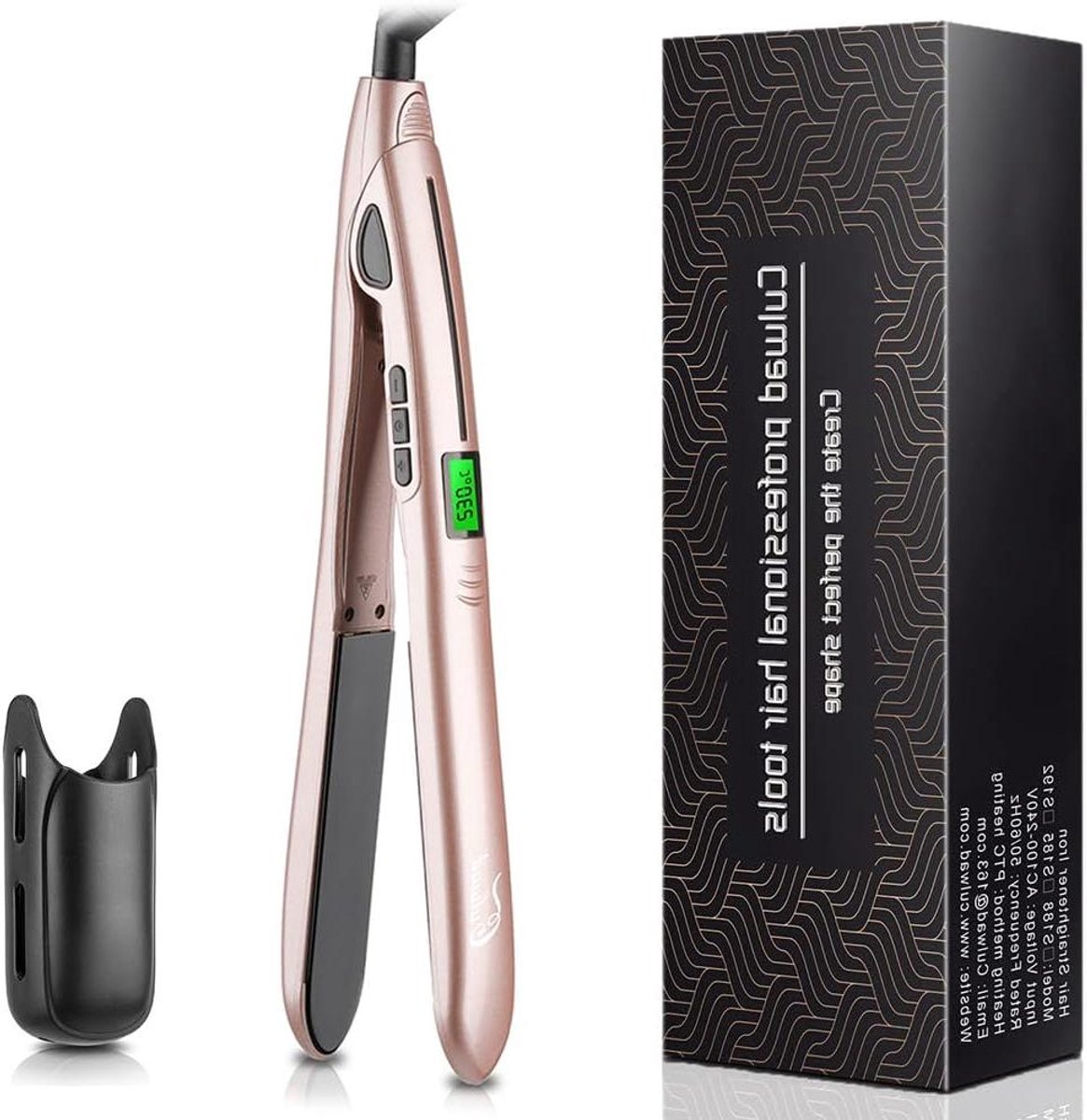 Haarstyling Tool - Plat en Krul - Dagelijks Gebruik - Dubbele Spanning - 1 Inch Platen - Roze