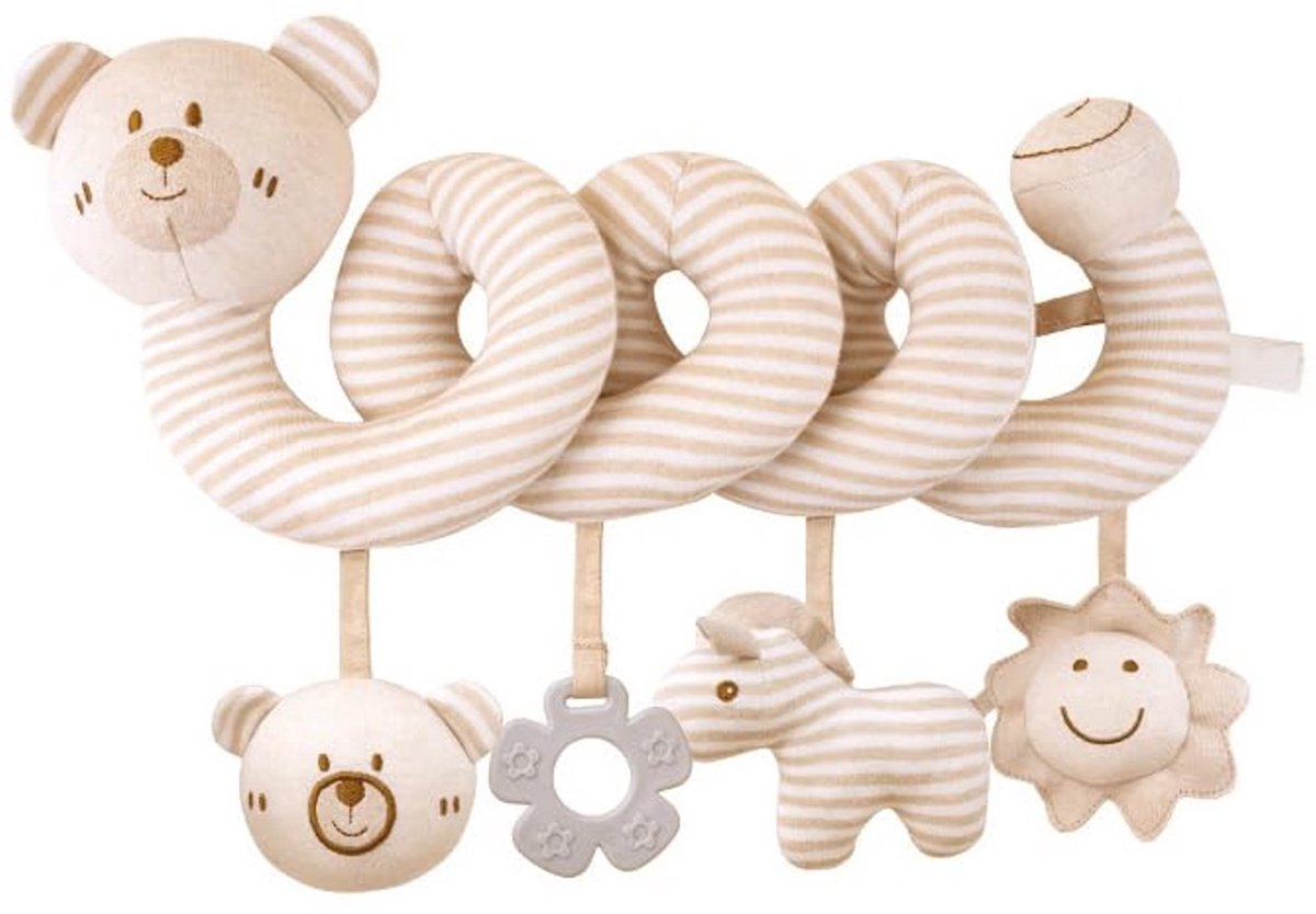 Casalora Box Spiraal Speelgoed Baby 0 Jaar voor Babybox/Kinderwagen - Autostoelspeeltje Jongen & Meisje - Activiteitenspiraal Knuffel