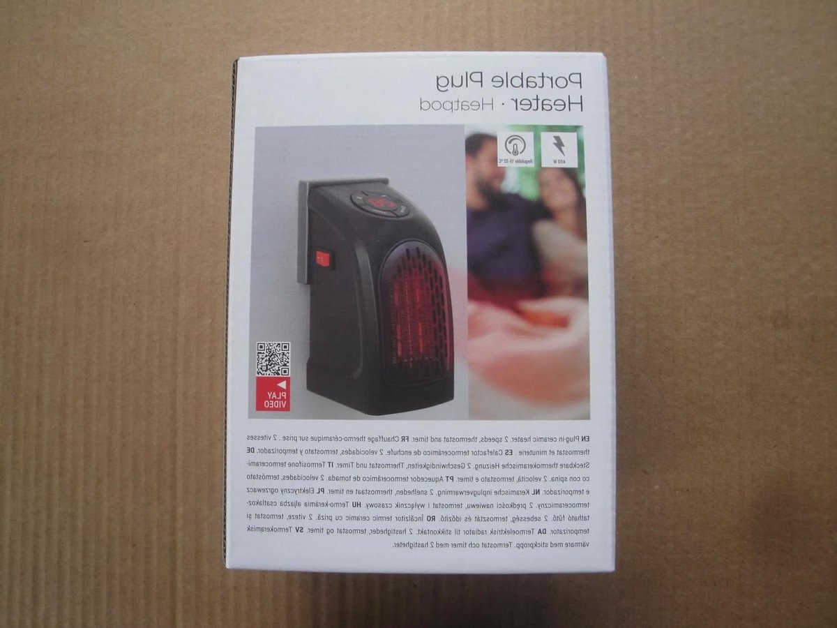 Elektrische Kachel - Badkamer Verwarming - Persoonlijke Warmte - Digitale Timer - 16 x 8 x 10 cm - Zwart