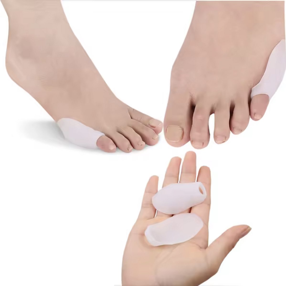 Scoby - Teenspreider - Teencorrector - Teenseparator - Toe Separator - Siliconen - 1 Paar - One Size - Wit