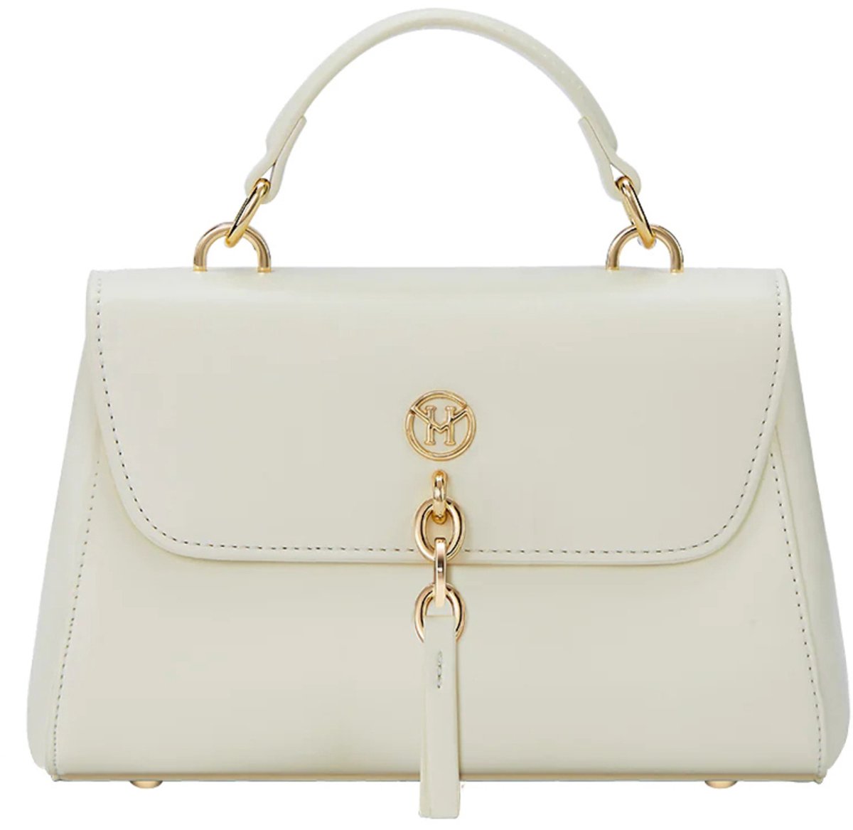 Victoria Hyde "Elegance" - Handtas Dames - Schoudertas met meerdere vakken - Kunstleren Tas Vrouw – Crossbody Tas Dames - schoudertas - gouden details - Schoudertas met verstelbare schouderband - Shopper - weekendtas - Beige