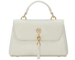 Victoria Hyde "Elegance" - Handtas Dames - Schoudertas met meerdere vakken - Kunstleren Tas Vrouw – Crossbody Tas Dames - schoudertas - gouden details - Schoudertas met verstelbare schouderband - Shopper - weekendtas - Beige