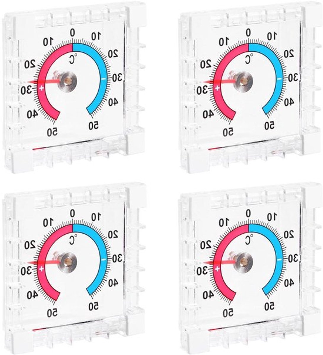 Raamthermometer zelfklevend - Buitenthermometer - Temperatuurweergave - 7,6 x 7,6 cm