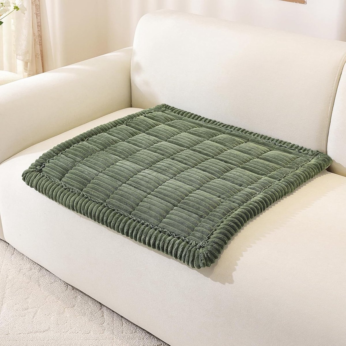 Antislip Bankhoes voor Huisdieren – Wasbaar en Zacht – 70x70 cm – Beschermt tegen Haren en Vuil – Geschikt voor Bank - Loveseat en Sectiebank – Moss Groen