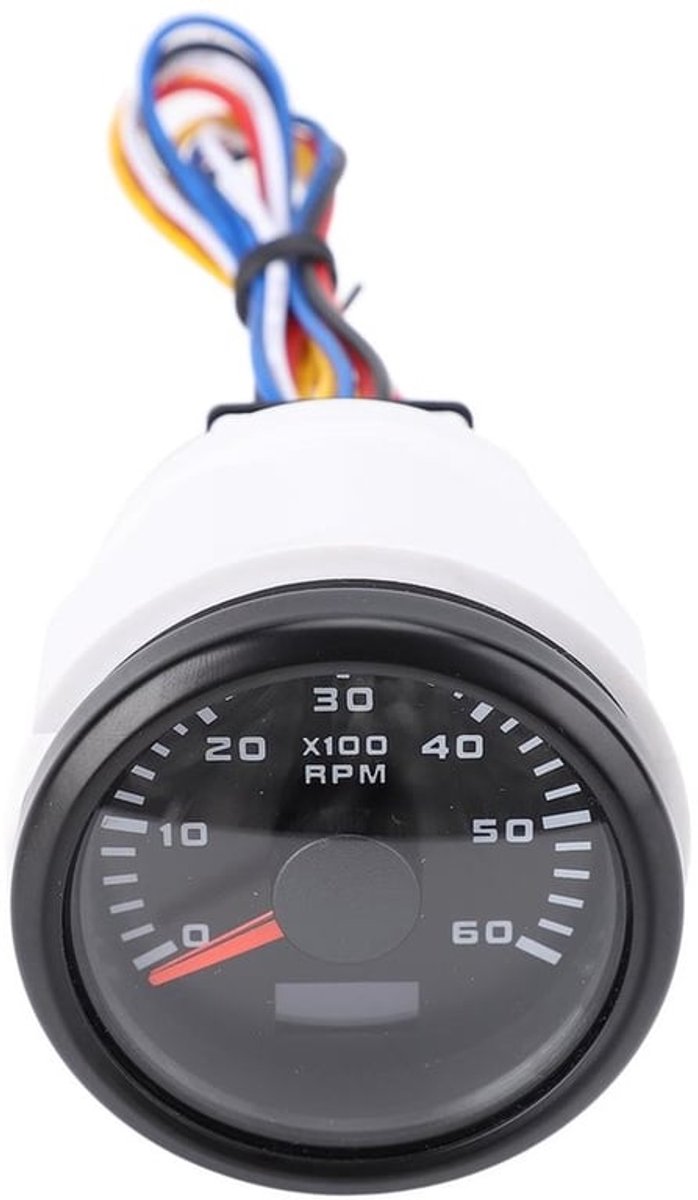 Toerentellermeter 52 Mm - 6000 Tpm - Tachometer - Achtergrondverlichting in 7 Kleuren - Geschikt voor Vrachtwagens/Tractoren - Eenvoudige Installatie - Tacho