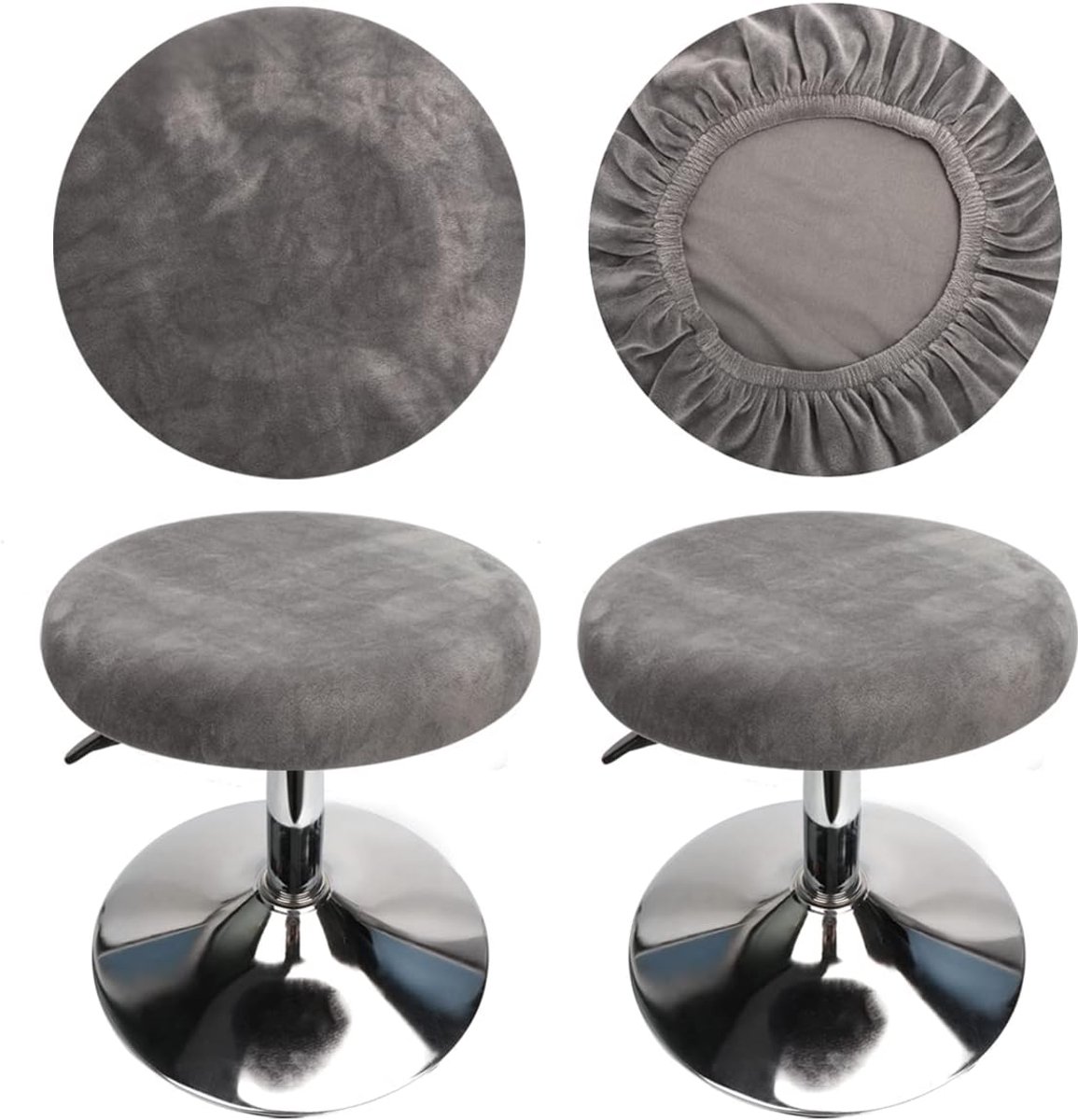 Krukhoezen Ronde Fluweel Luxe Stof - Diameter 30-40cm - Elastisch en Rimpel Gratis - SnelShoppen